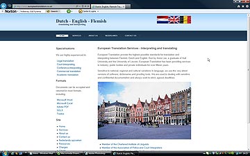 European Translation website built by Internet Image, Kettering