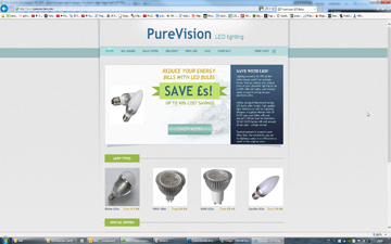 PureVision LED website. Website design and hosting by Internet Image, Kettering
